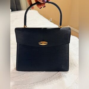 Louis Vuitton Black Epi Malesherbes Kelly Top Handle Bag